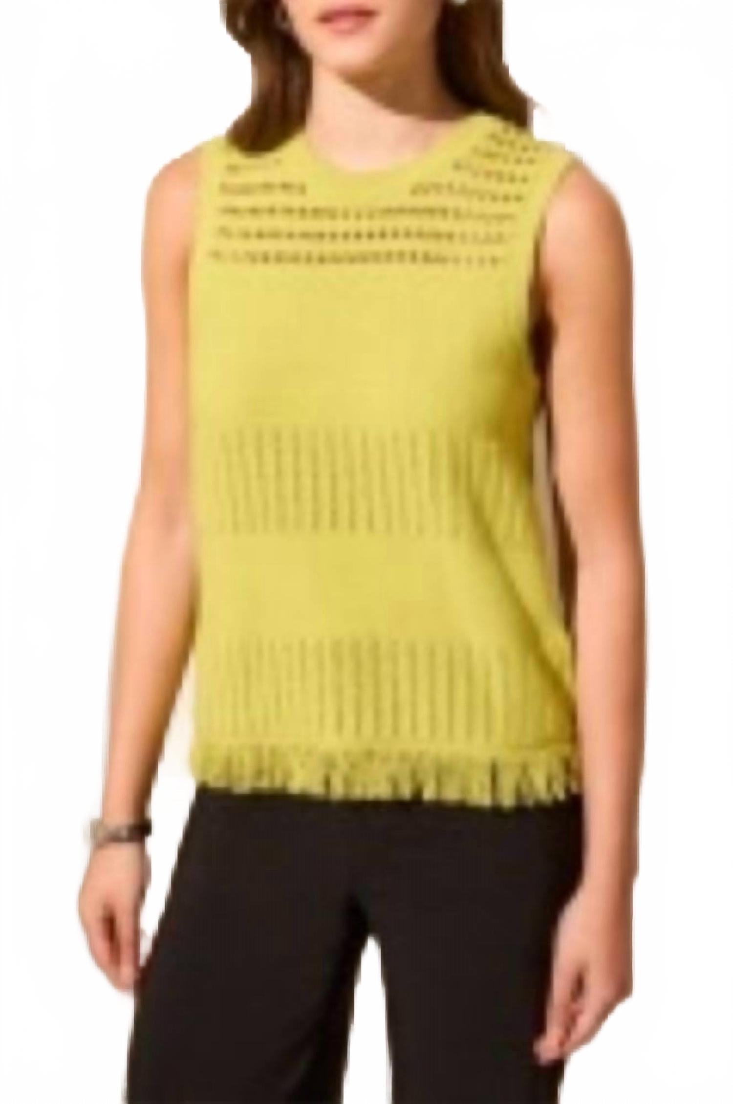 

Топ-свитер открытого плетения цвета авокадо TRIBAL, Avocado