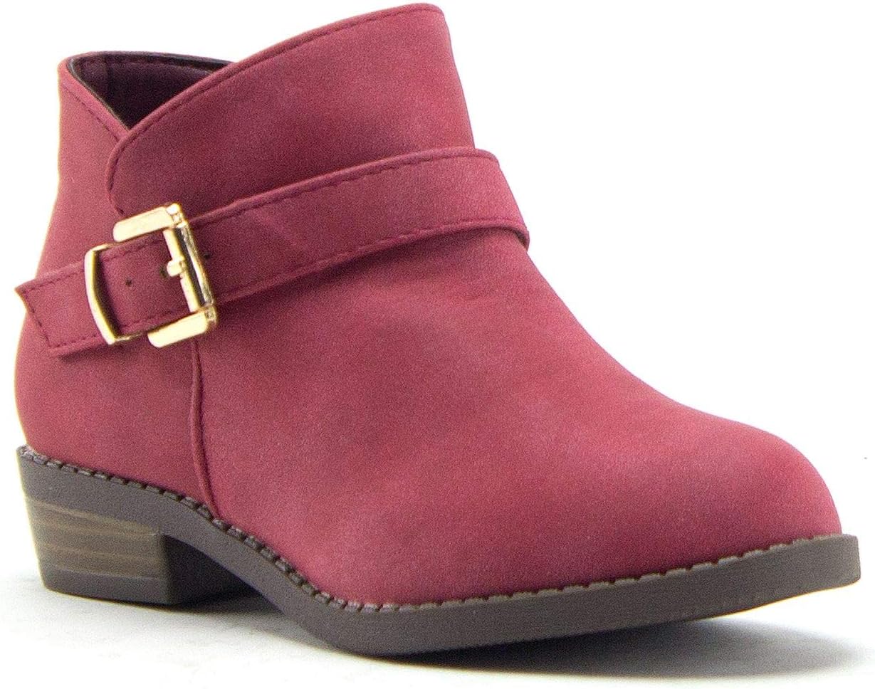 

Детские модные ботинки Jazamé Little Girls Bella с молнией, круглым носком и высокой щиколоткой, Red