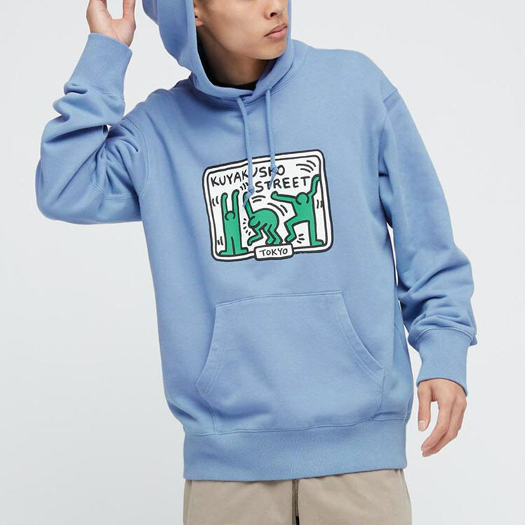 Свитшот Keith X унисекс бирюзовый Uniqlo, голубой — фото 2