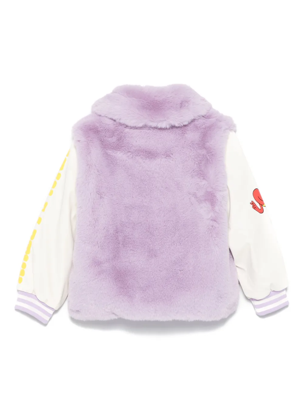 Куртка из искусственного меха на молнии Stella McCartney Kids, фиолетовый — фото 2