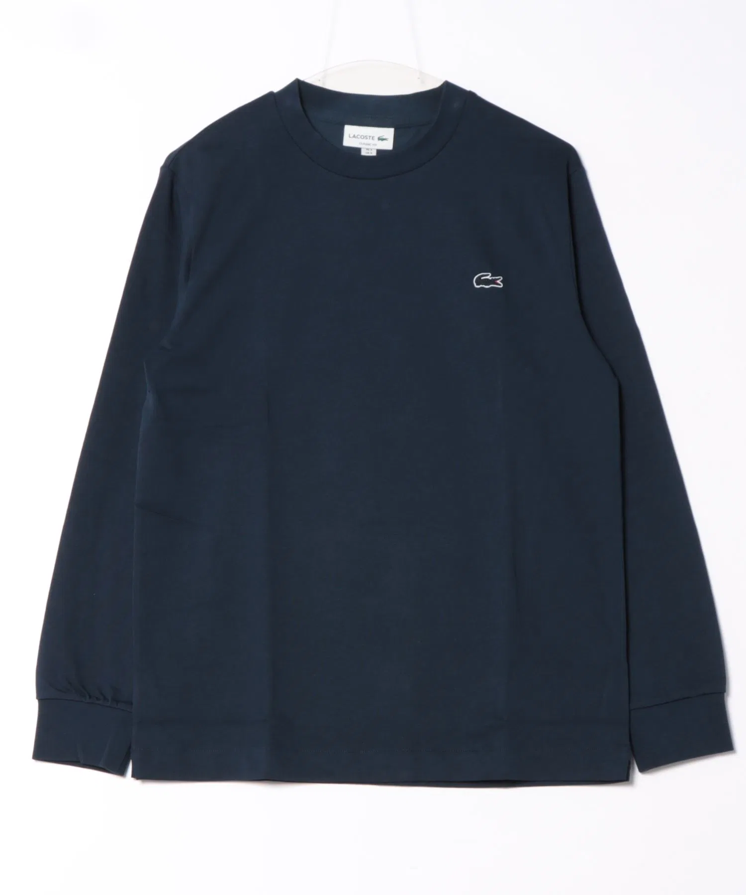Мужская футболка Lacoste базовая с длинным рукавом тёмно-синяя