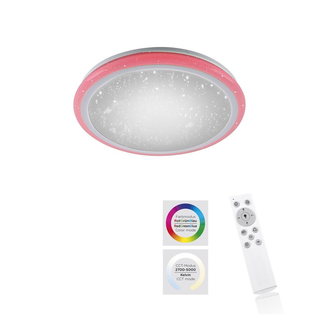 

JUST LIGHT Светодиодный потолочный светильник LUISA, вид звездного неба, изменение цветовой температуры (CCT), изменение цвета (RGB), белый для гостиной, спальни, коридора, кабинета/кабинета 15220-16