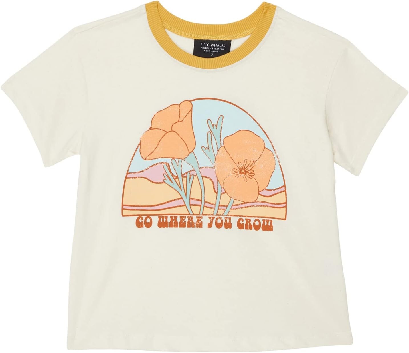 

Футболка Tiny Whales Go Where You Grow Boxy Tee, цвет Natural/Gold