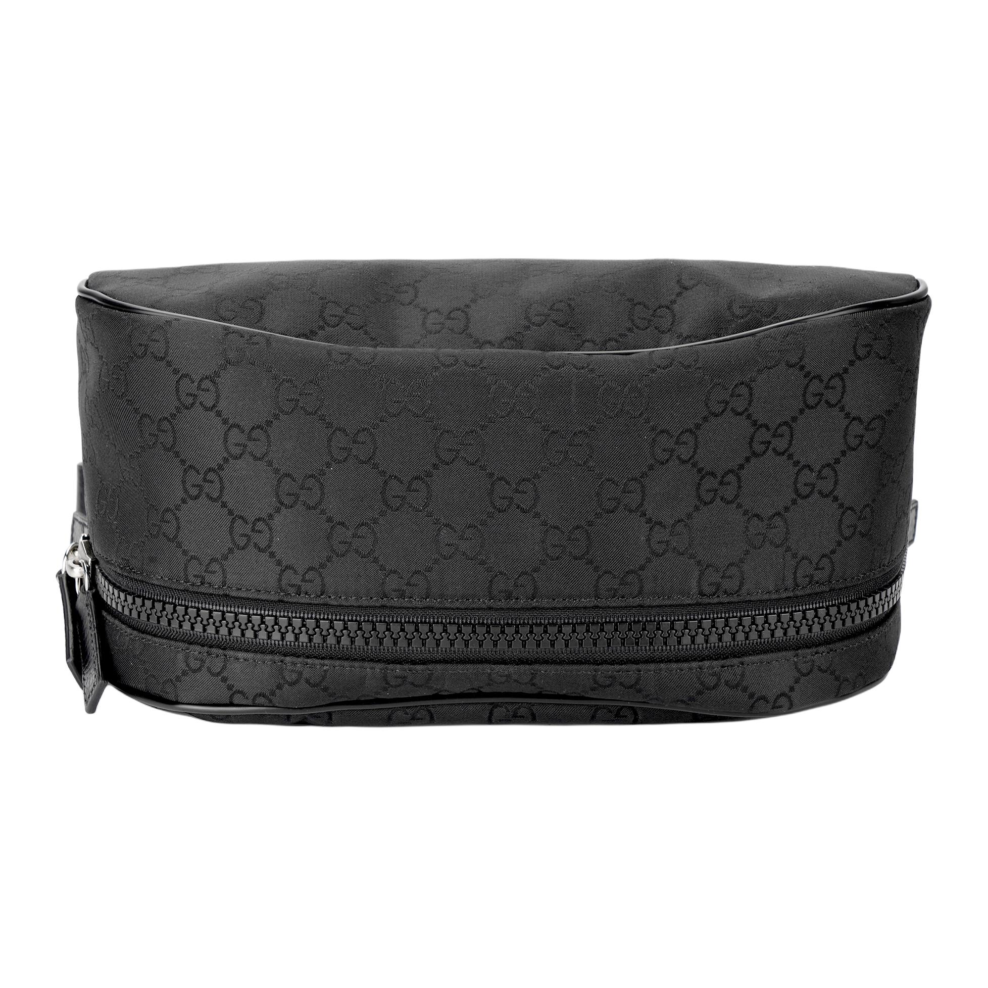GUCCI GG Monogram Нейлоновая поясная сумка через плечо для мужчин черная — фото 4