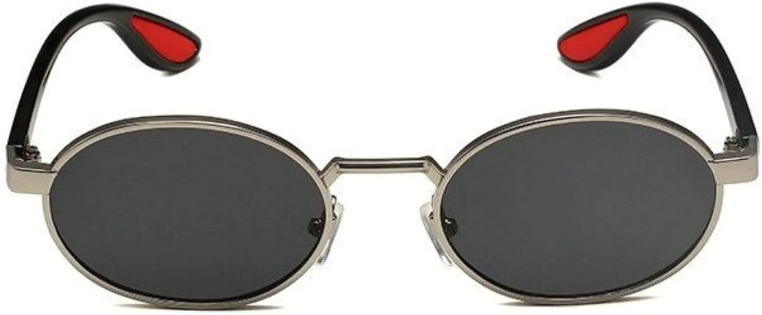 

Солнцезащитные очки COTIA Fashion Small Metal Oval для женщин в стиле ретро-панк для мужчин, модные классические солнцезащитные очки с оправой UV400, Silver Grey