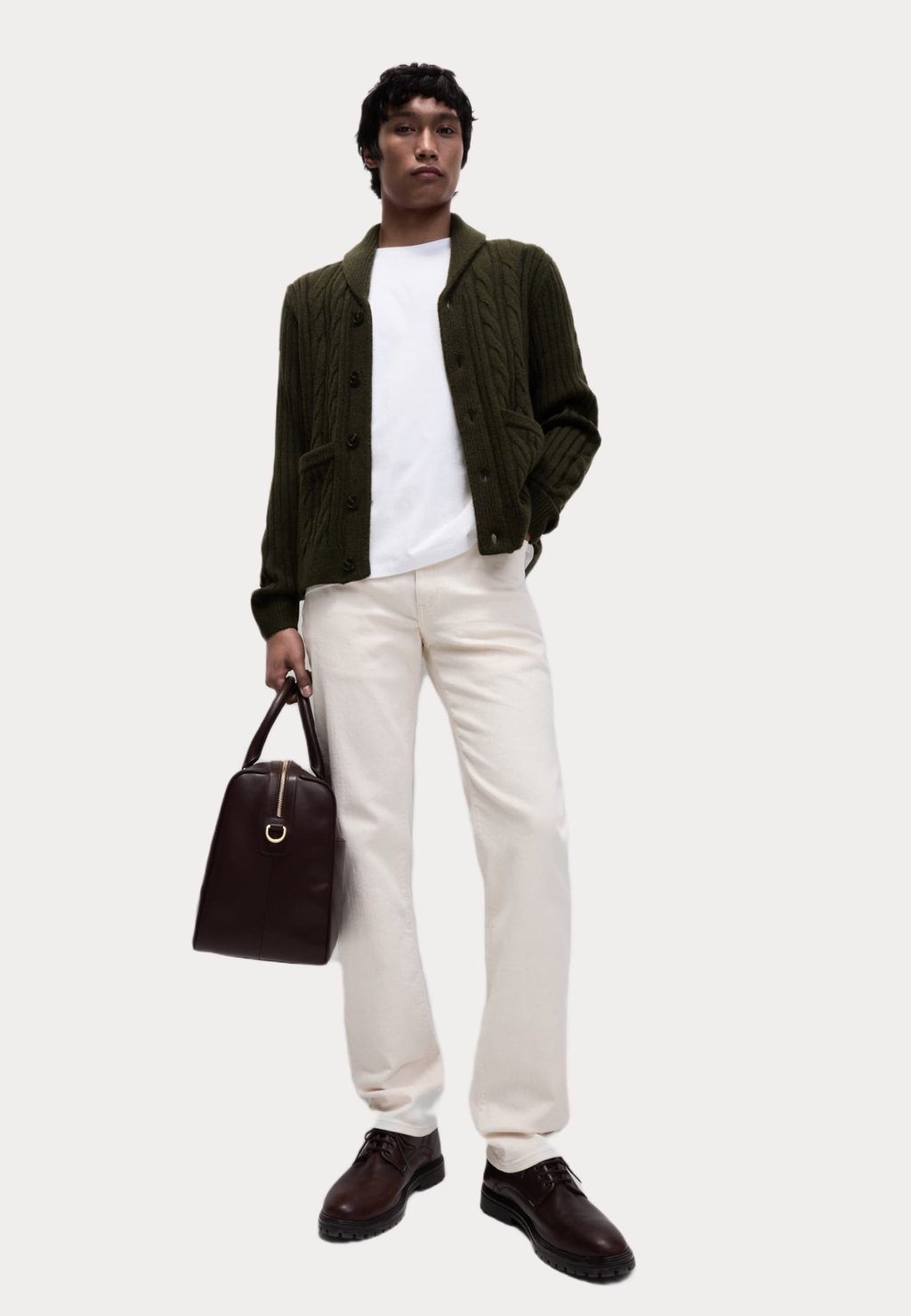 

Кардиган CABLE SHAWL COLLAR Marks & Spencer, хаки