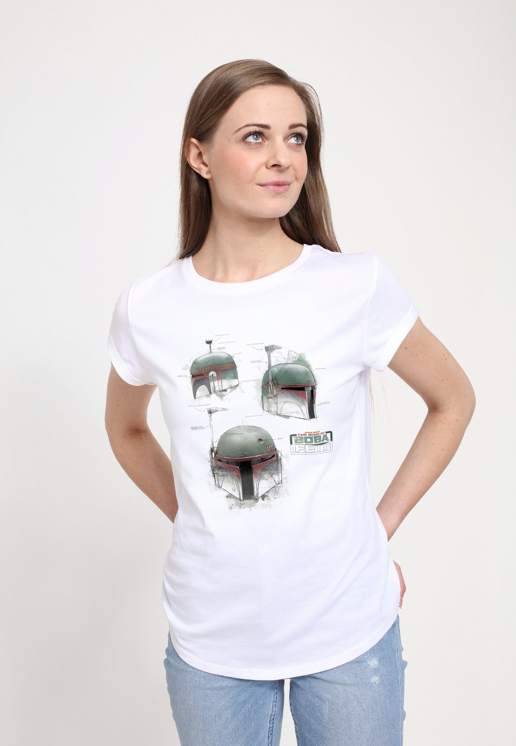 

Футболка с принтом BOOK OF BOBA FETT HELMET SCHEMATICS Henry Tiger, белый