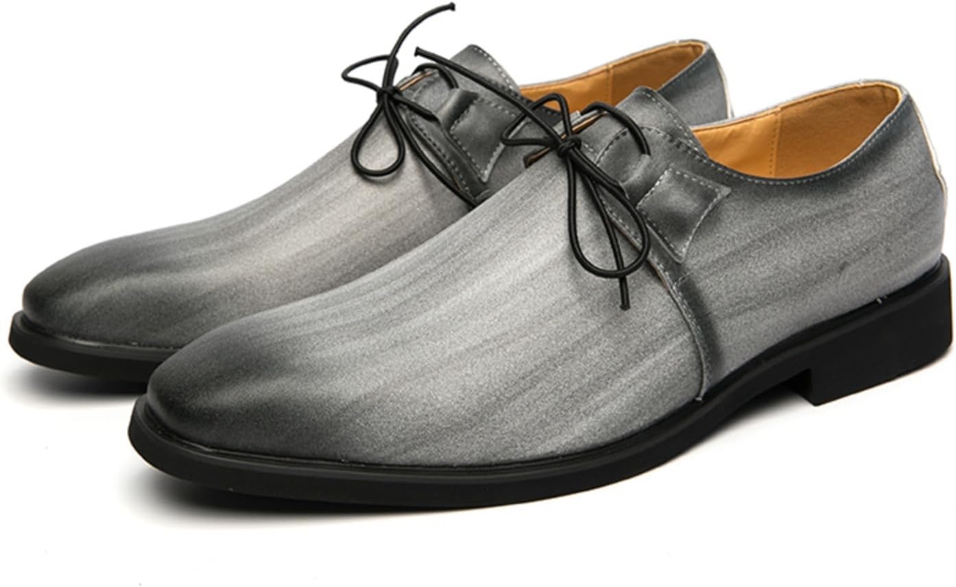 

Мужские градиентные оксфорды - стильные туфли на шнуровке с уникальным омбре-дизайном, идеальные для вечеринок, свадеб и модных образов Aokisx, серый