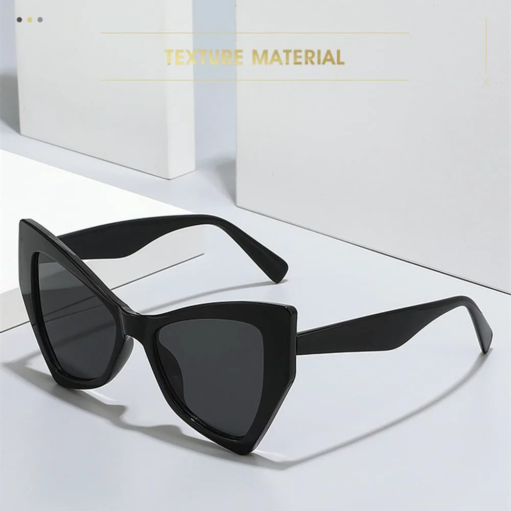 

Стереоскопические женские солнцезащитные очки «кошачий глаз» с цветочным принтом, плоские зеркальные линзы, защита от солнца UV400, SUN2896 Generic, Black Clear