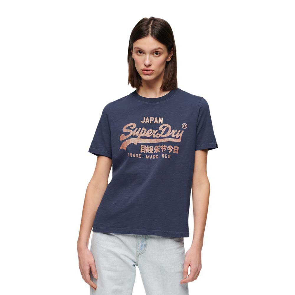 

Футболка с коротким рукавом Superdry Metallic Vl Relaxed, синий