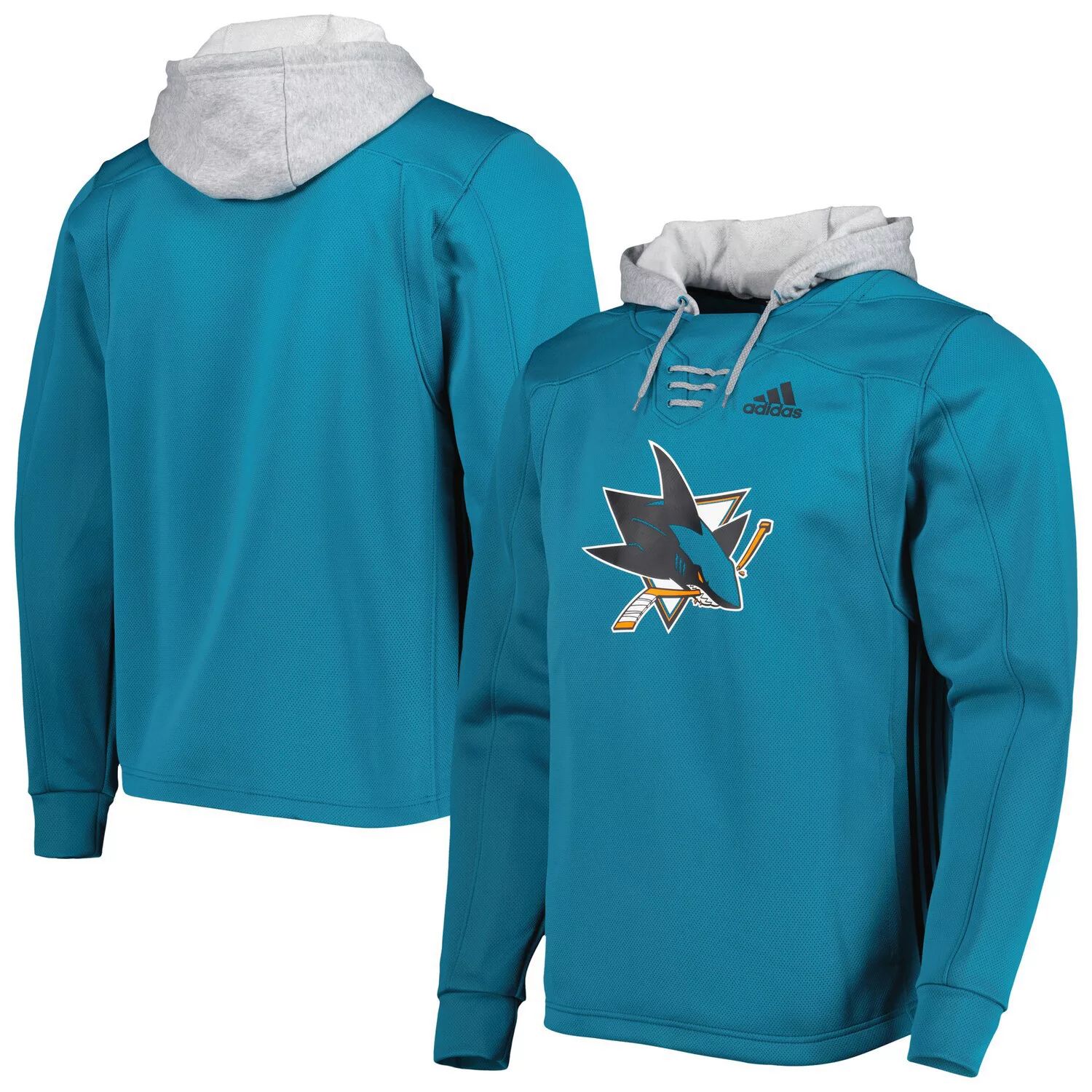 

Мужской темно-бирюзовый пуловер с капюшоном San Jose Sharks Skate Lace Primeblue Team adidas, Зеленый, Мужской темно-бирюзовый пуловер с капюшоном San Jose Sharks Skate Lace Primeblue Team adidas