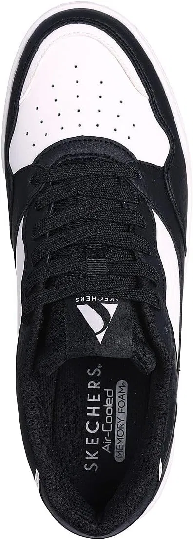 Кроссовки Skechers Unisex Koopa Volley Low Varsity Trainers, Black And White Duraleather Leather Mesh — фото 3