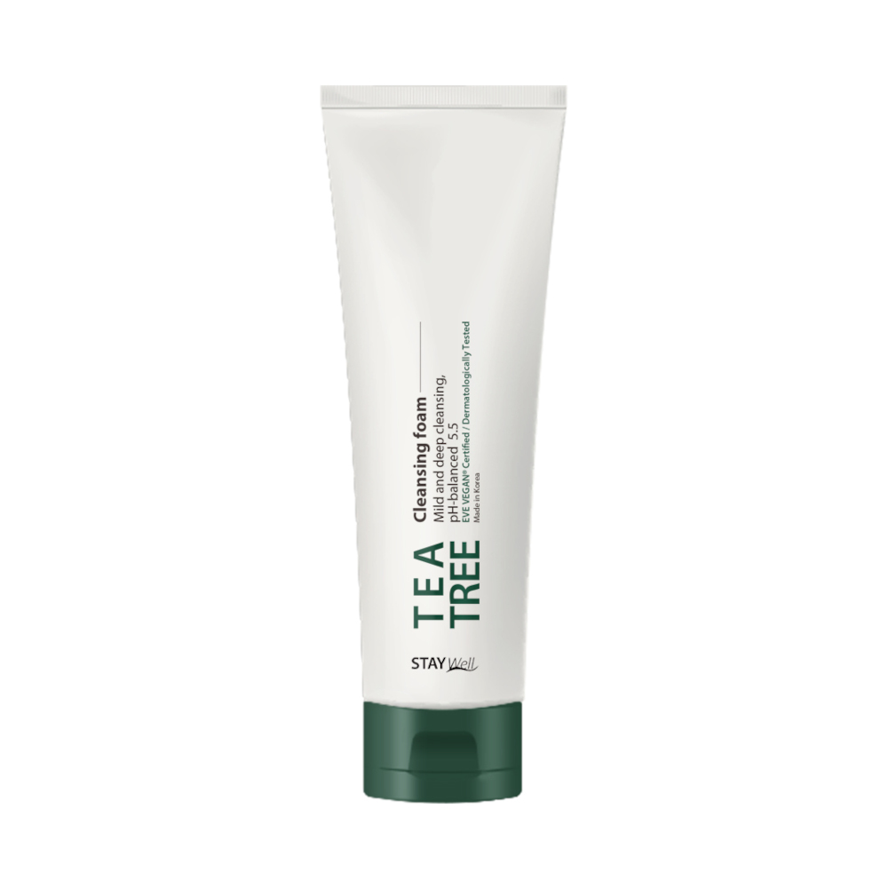 

Нежная очищающая пенка для лица vegan tea tree cleanser Stay Well, 130 мл