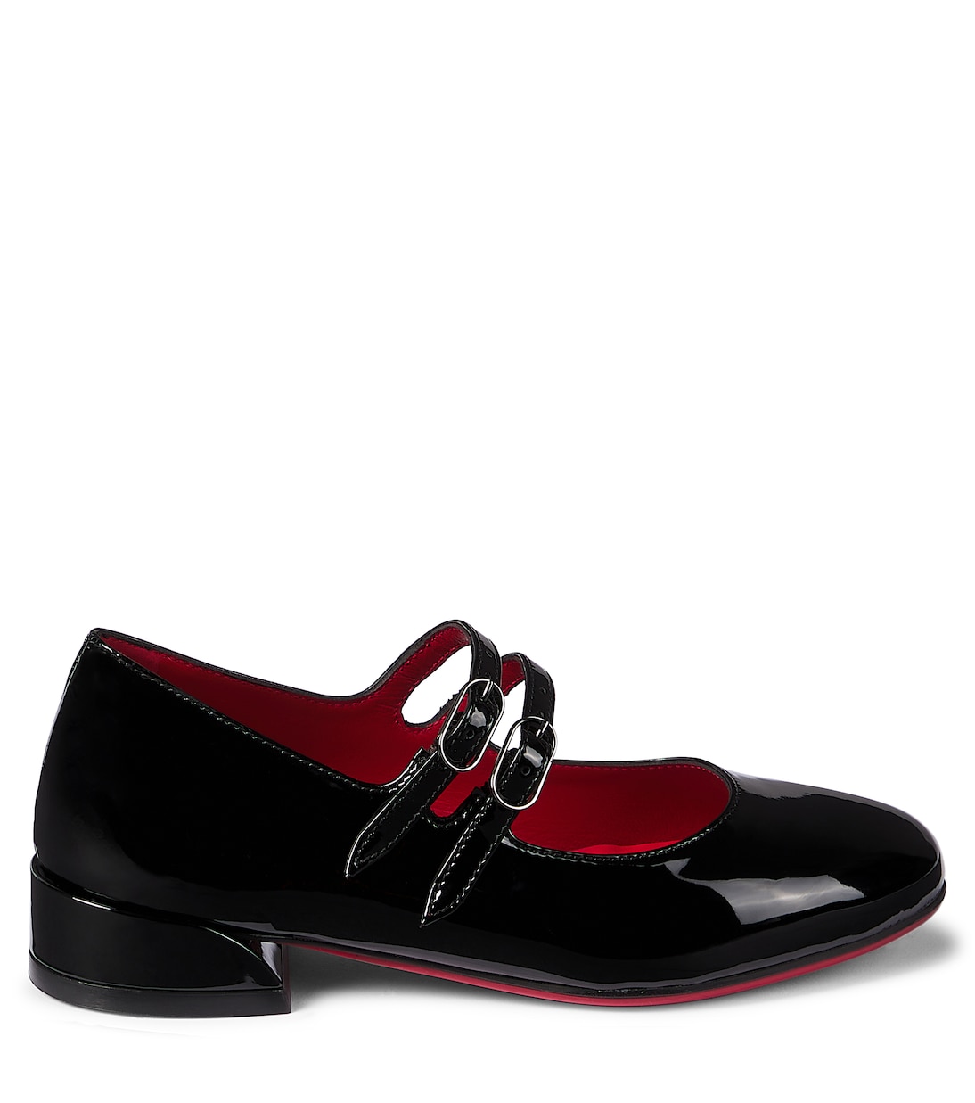 Балетки Jane Fille из лаковой кожи Christian Louboutin Kids, Black/Lin Loubi — фото 4