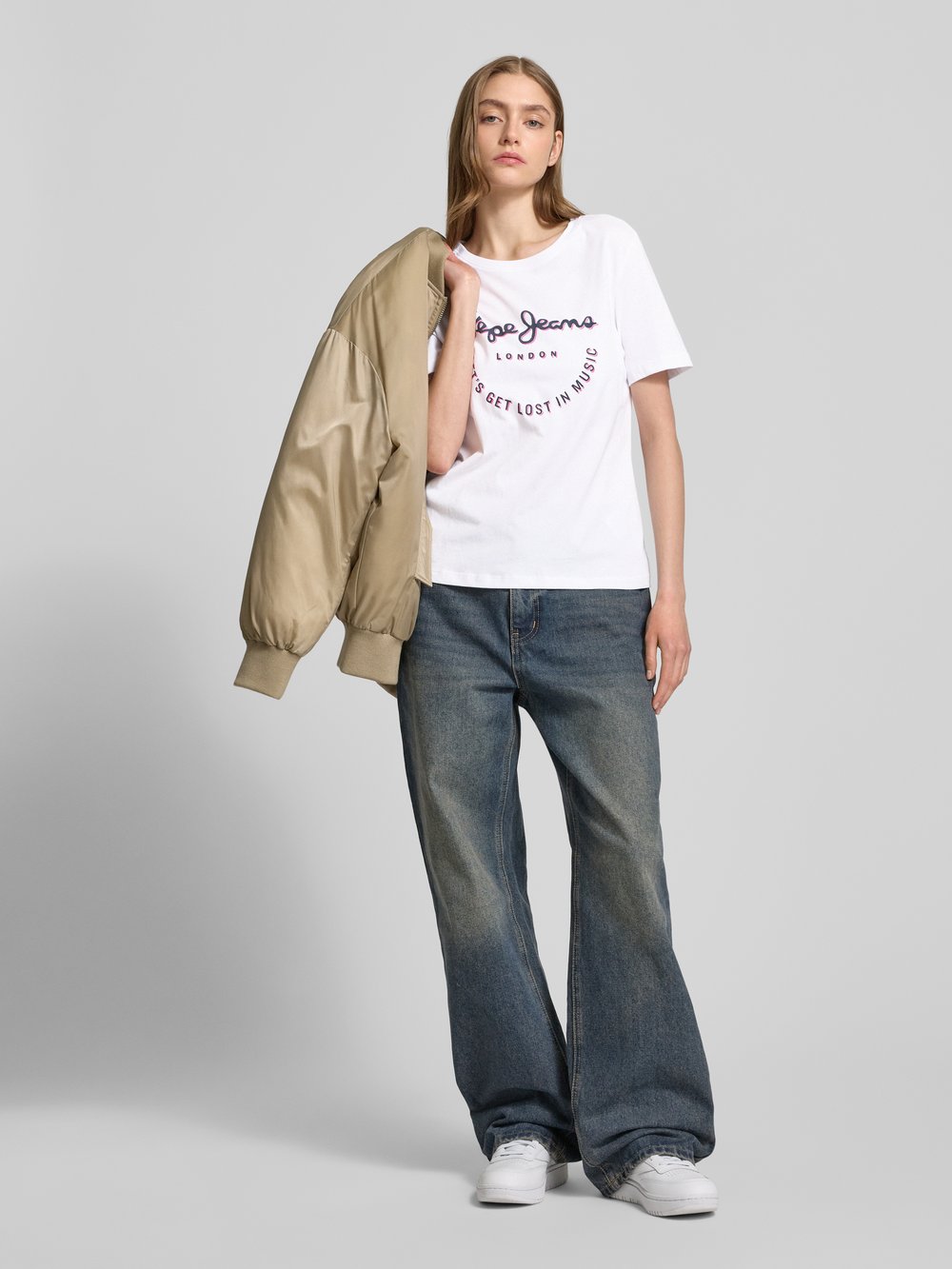 

Футболка с этикеткой, модель «МЕРИДА» Pepe Jeans, белый