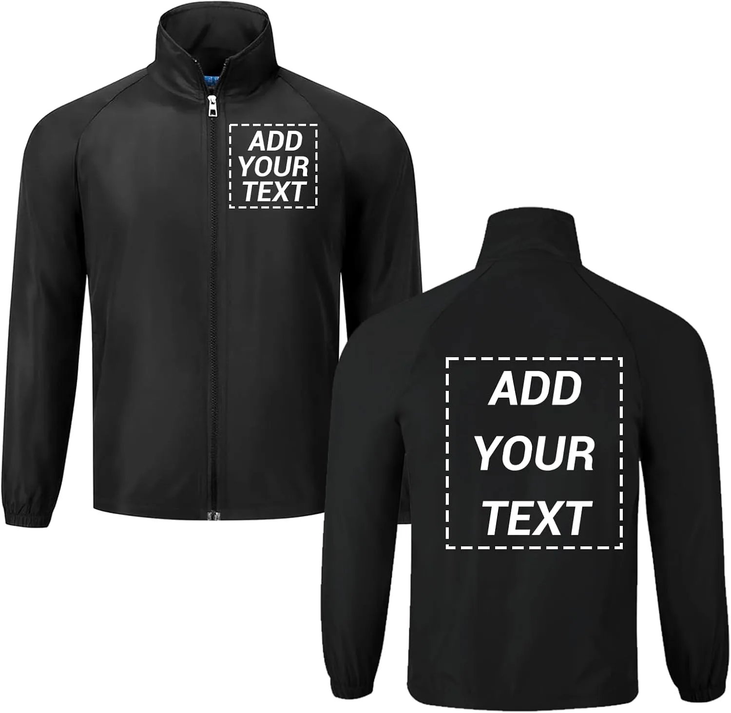 Мужская ветровка с логотипом и длинными рукавами, модель «Generic Custom Men Windbreaker Jacket», подходит для работы на открытом воздухе и в команде, черный