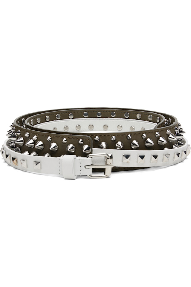 

August Barron Тройной пояс цвета слоновой кости и хаки