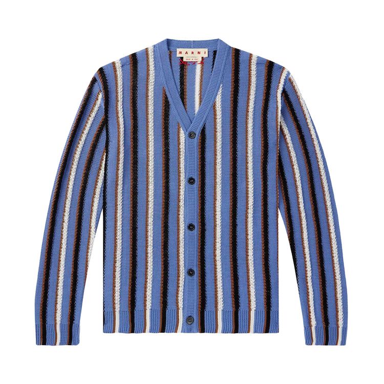 

Кардиган Marni Striped Knitted Cardigan 'Opal', синий