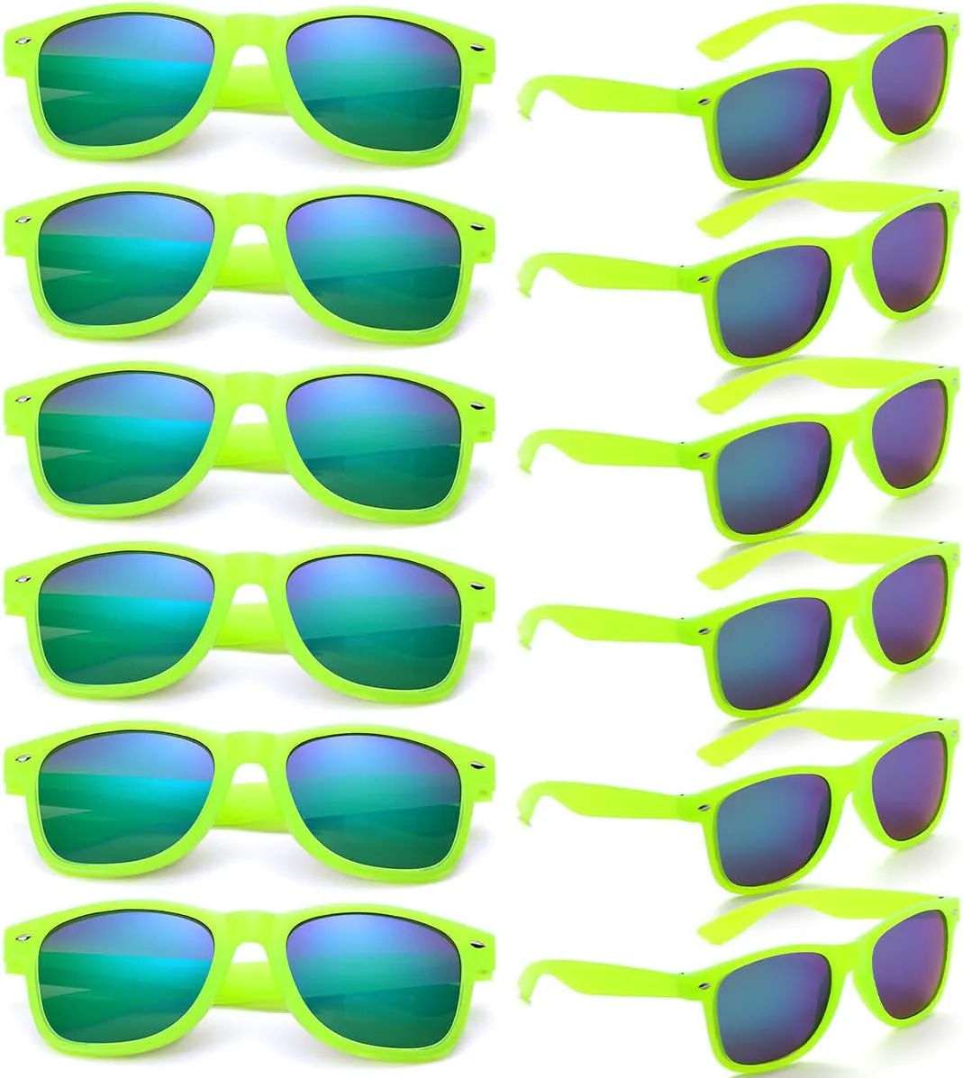 

Набор солнцезащитных очков для вечеринок — 12 винтажных пластиковых очков в стиле ретро для мужчин и женщин — сувениры для вечеринок Dwenarry, Jelly Green