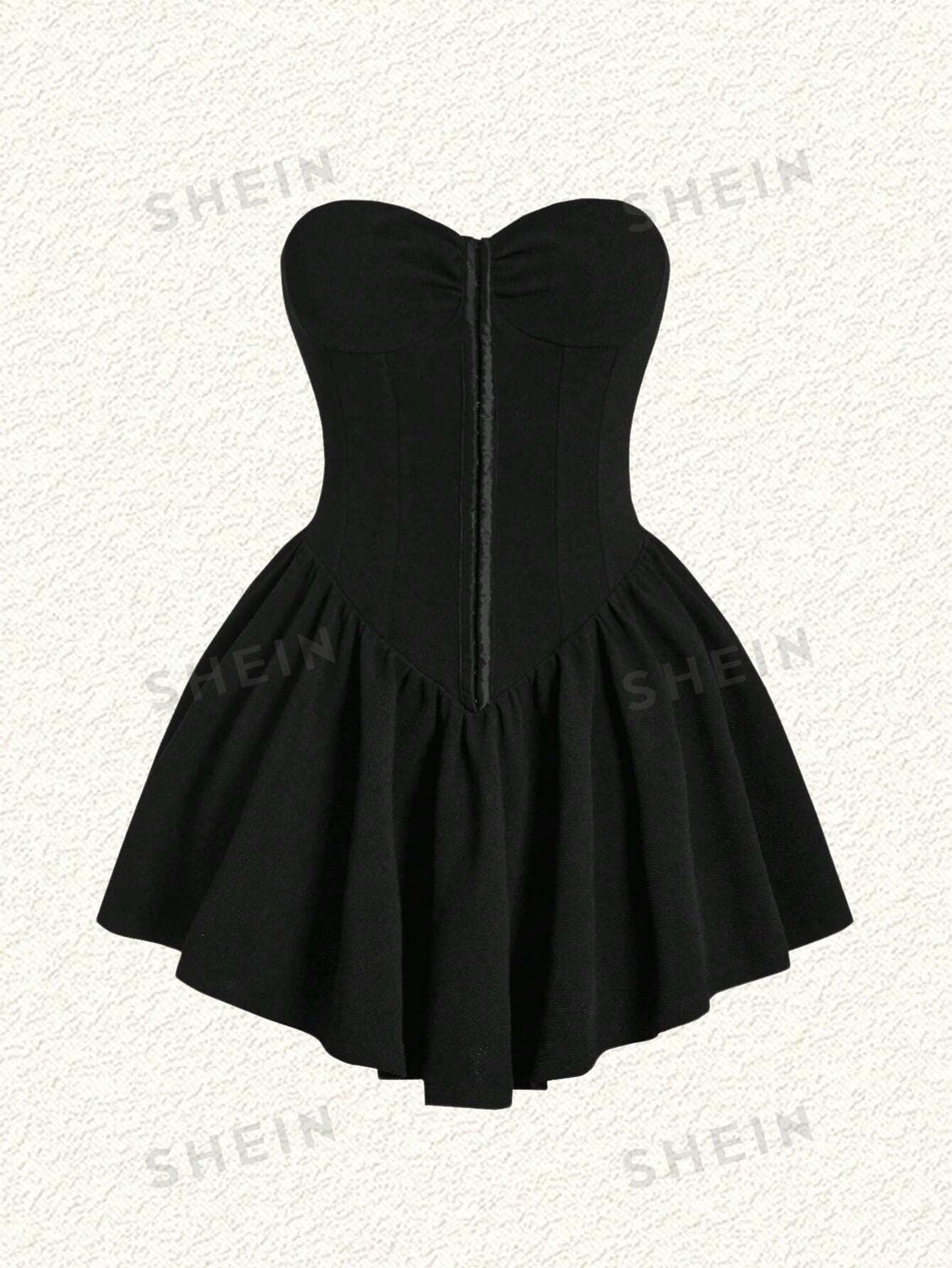 

EZwear Женское черное вязаное платье без бретелек Shein, черный