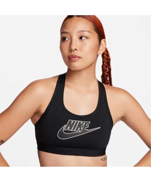 Спортивный бюстгальтер NIKE Swosh MED Futura с фиксированными чашками, белый — фото 4