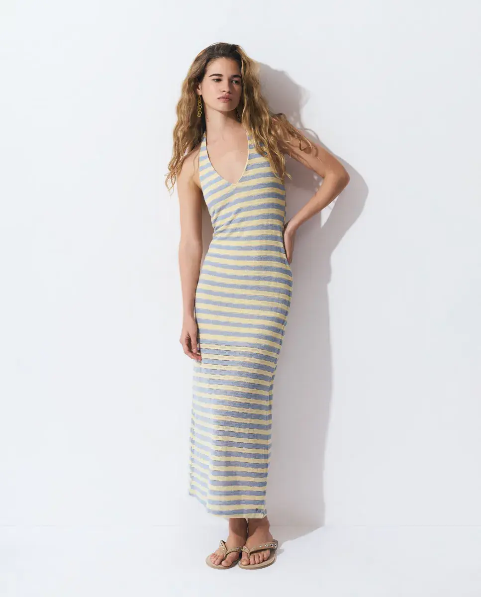 

Длинное платье в полоску Brownie, желтый