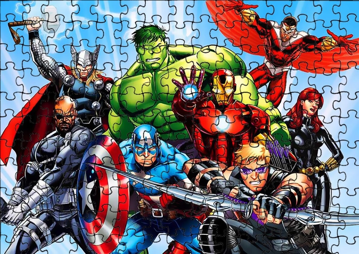 

Пазл 35 деталей: Marvel's Avengers + Сумка с принтом bez marki