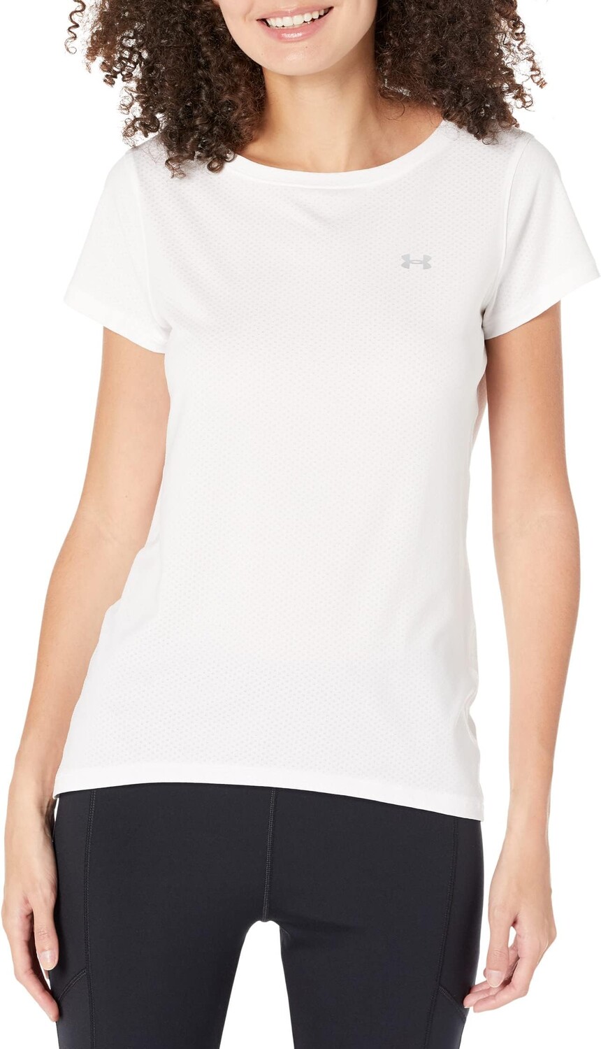 

HeatGear Armour с коротким рукавом Under Armour, цвет White/Metallic Silver