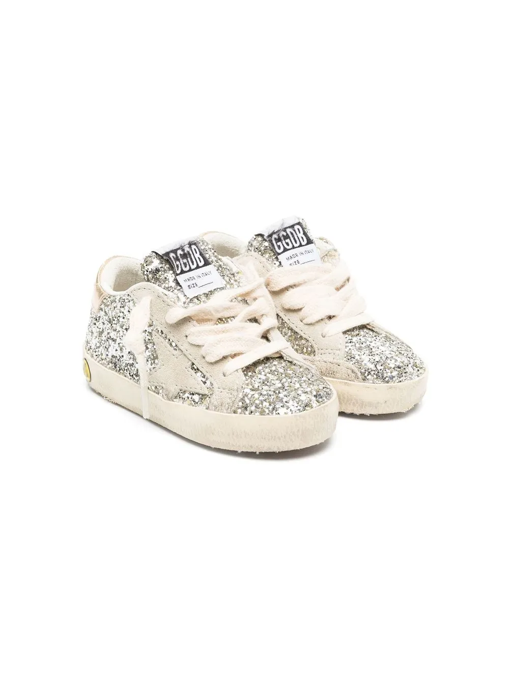 

Кеды Superstar с блестками Golden Goose Kids, серебряный
