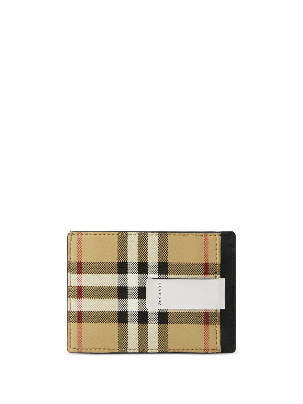 Картхолдер в клетку Vintage Check с логотипом BURBERRY, черный — фото 2