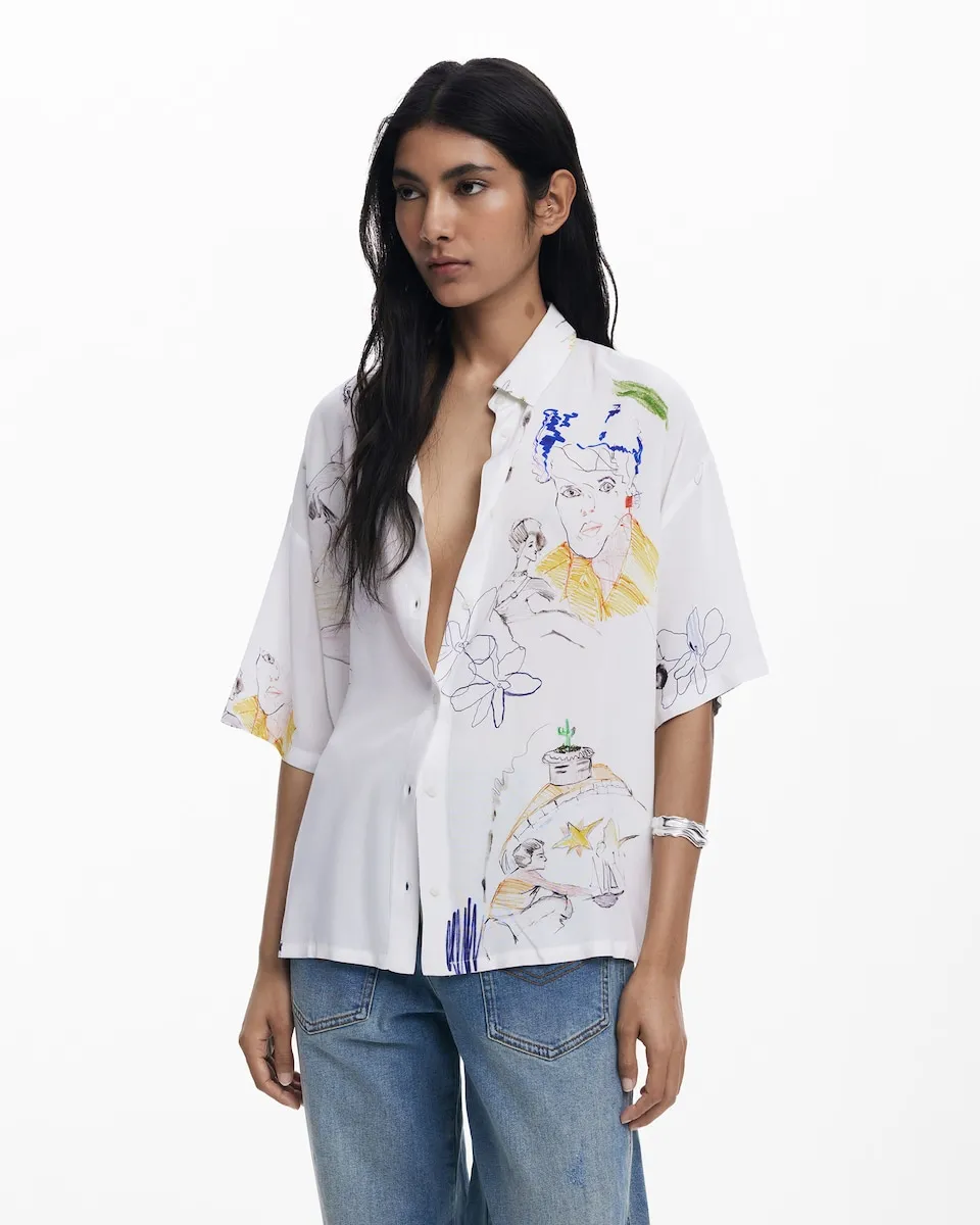 

Женская футболка с коротким рукавом Caras Desigual, белый