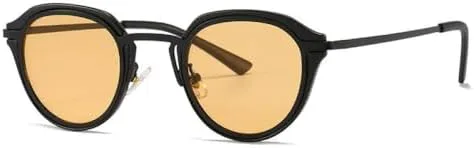 

Модные классические круглые солнцезащитные очки для женщин с металлическими дужками, в стиле ретро, ​​для мужчин, для активного отдыха и вождения MTZJH, 919-yellow