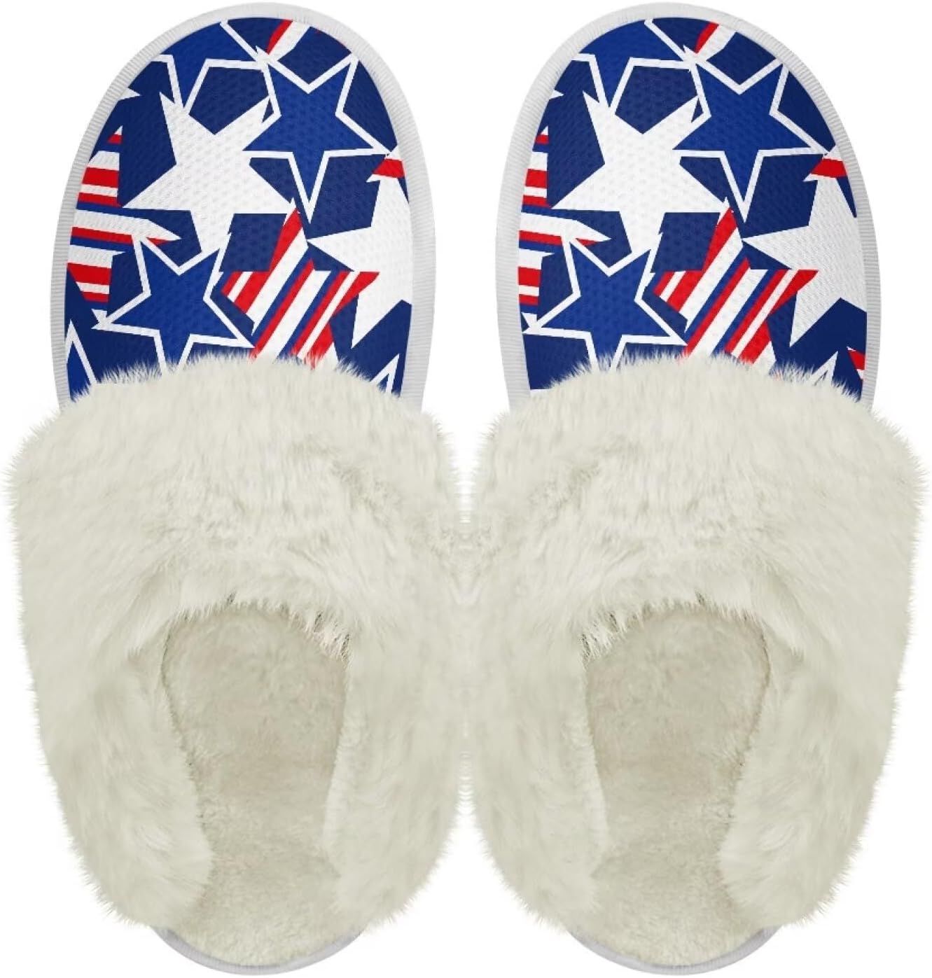 

Хлопковые тапочки PJHEQOXE с пушистыми краями, домашние тапочки для дома и улицы, хлопковые тапочки унисекс, American Flag Style