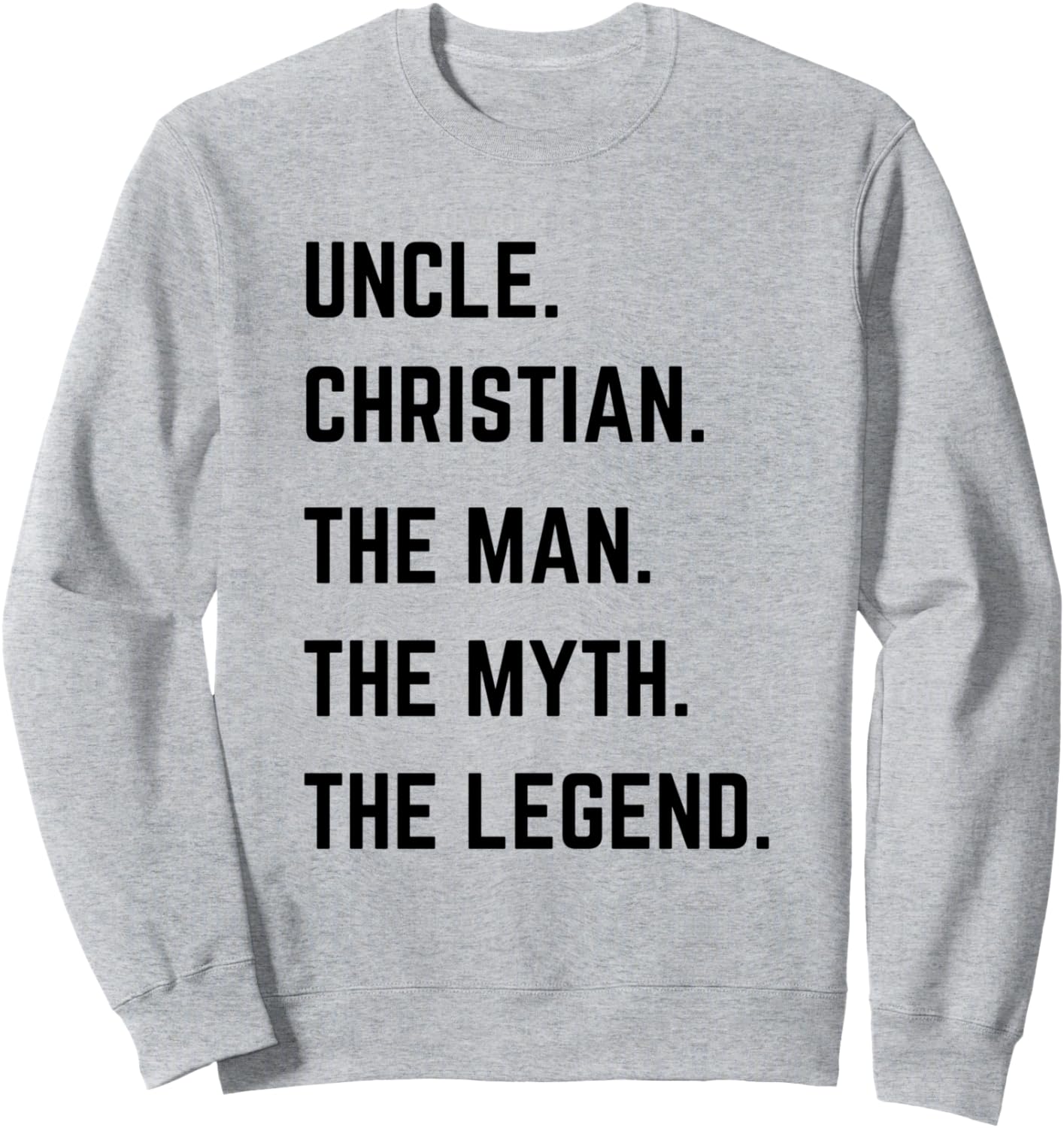 

Толстовка ко Дню отца «Дядя Кристиан: Человек, Миф, Легенда» Uncle The Man The Myth The Legend Mens Gifts, серый