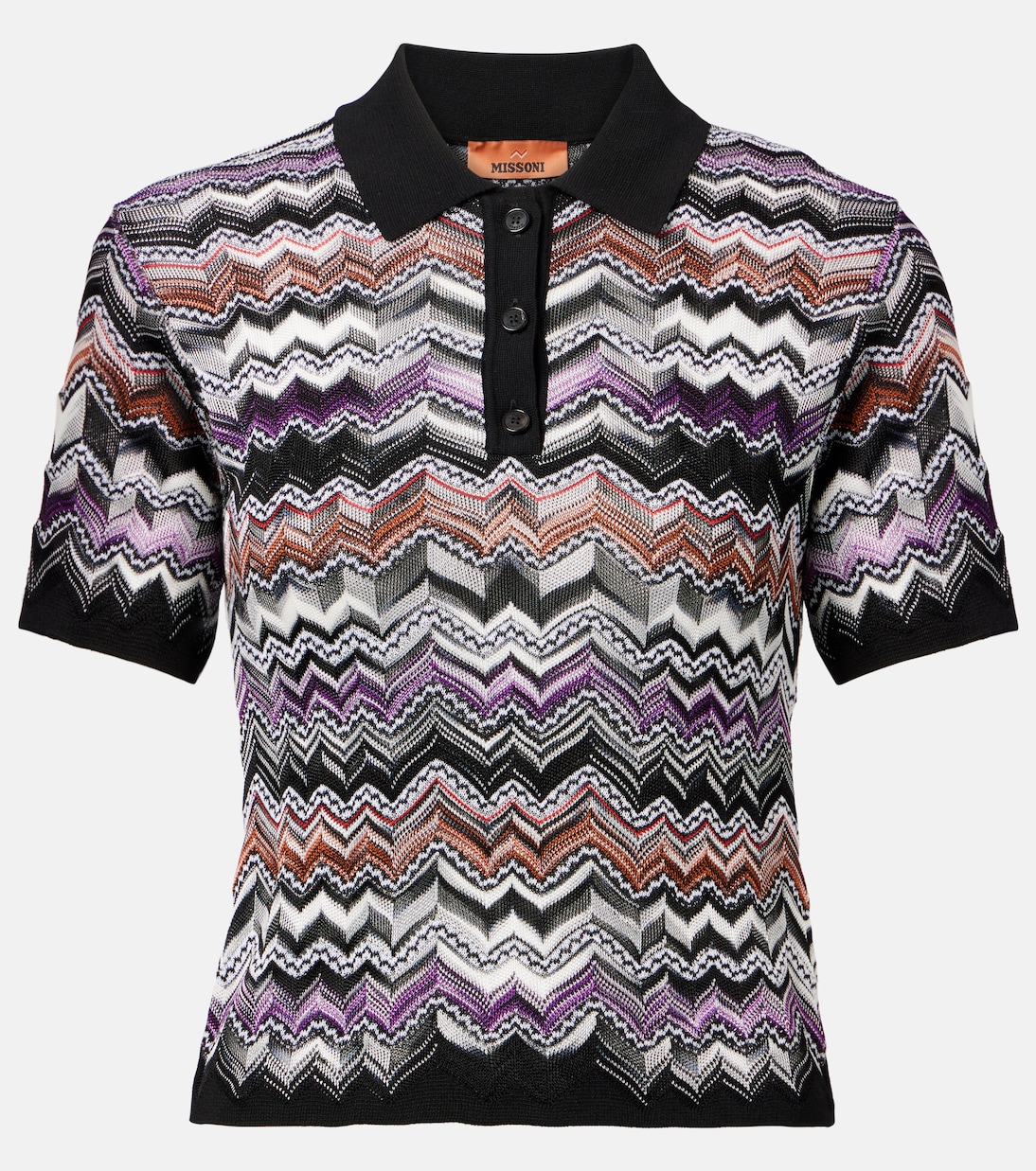 

Вязаная поло с зигзагообразным узором Missoni, dark tones