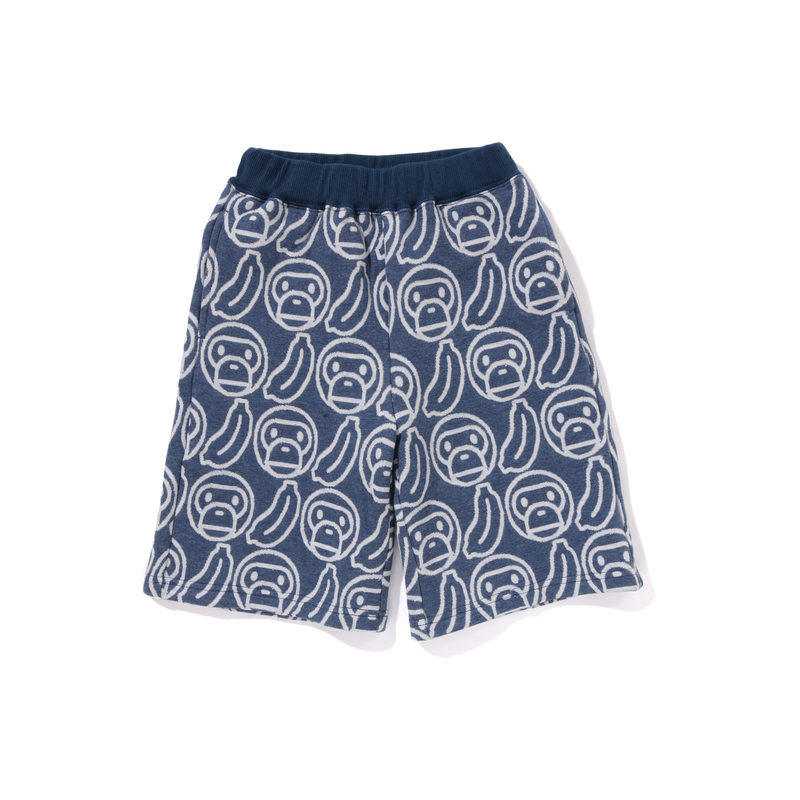 

Детские вязаные шорты Cartoon Monkey BABY MILO Banana Jacquard A BATHING APE, темно-синий
