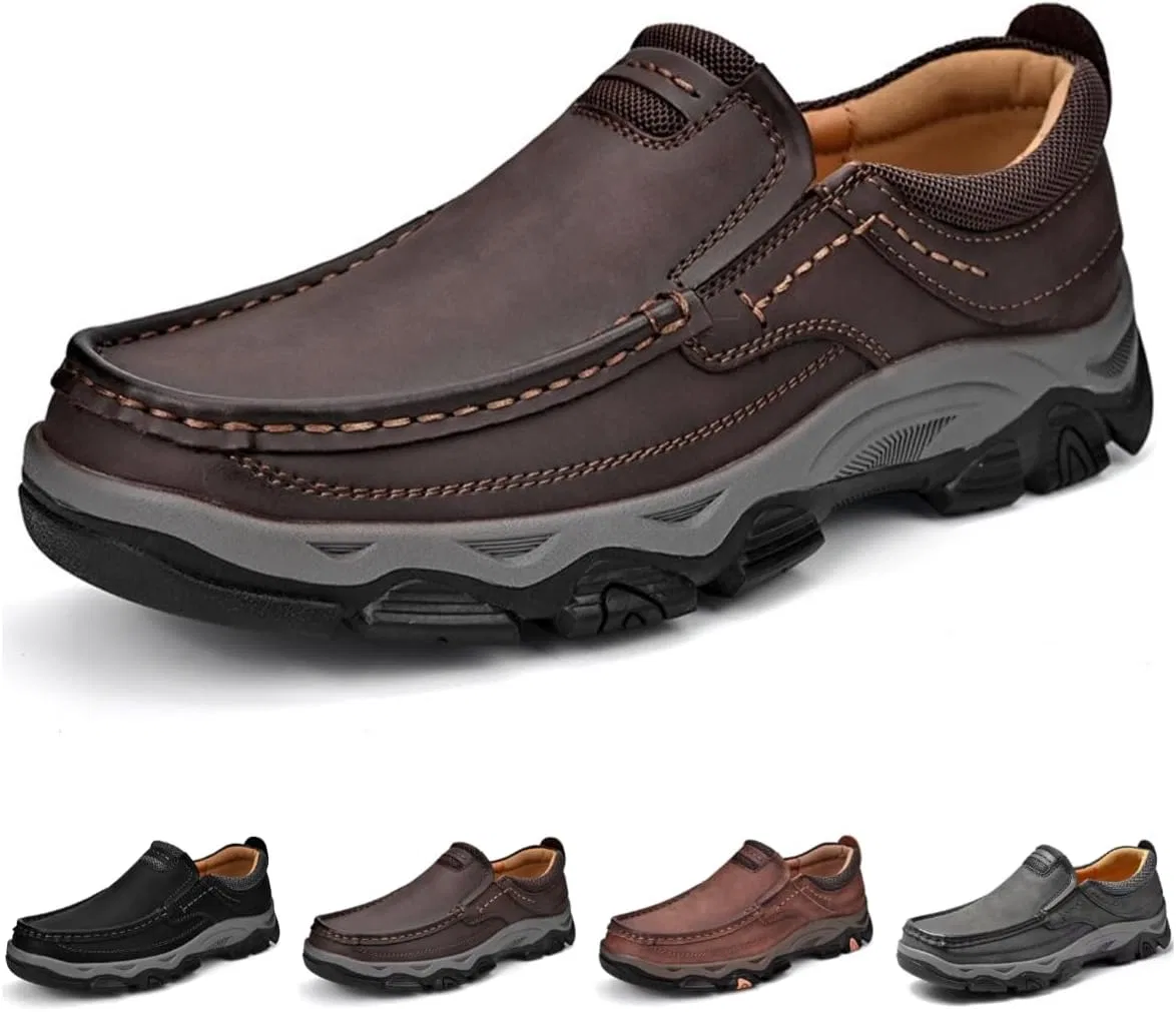 Лоферы кожаные Premium Leather Slip-On Shoes, Dark Brown Cibenf