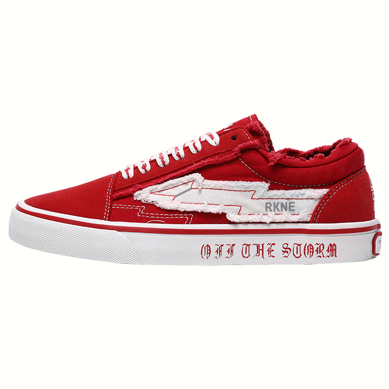 

BURNING FLAME REVENFE X SPOTM нескользящие дышащие легкие низкие кеды из холста унисекс - бахромчатые молния красные, цвет Fringe Lightning Red