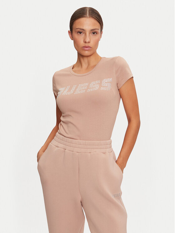 

Футболка стандартного кроя Guess, коричневый