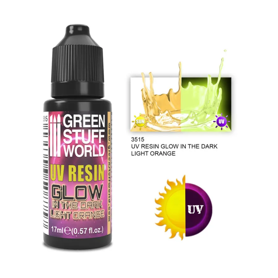 

Светло-оранжевый — светится в темноте, UV Resin (Green Stuff World)
