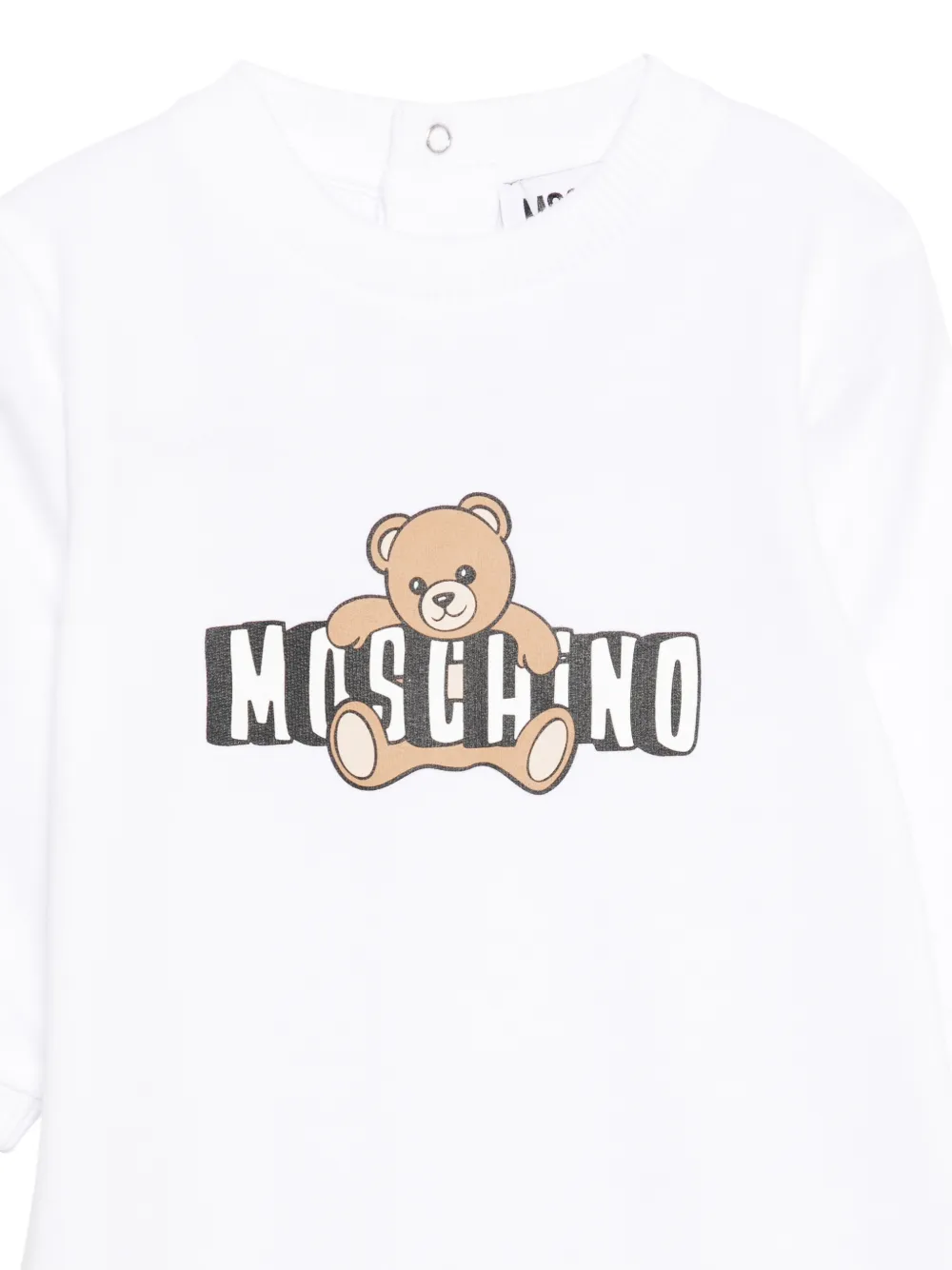 Пижама с принтом-логотипом Moschino Kids, белый — фото 3