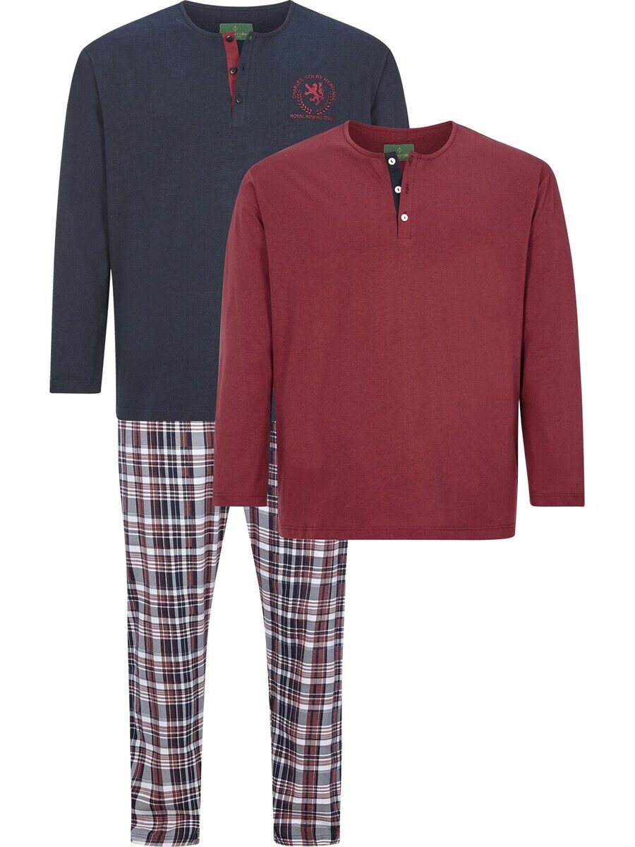 

Пижама Charles Colby Long Pajamas, цвет Dark blue/Carmine red