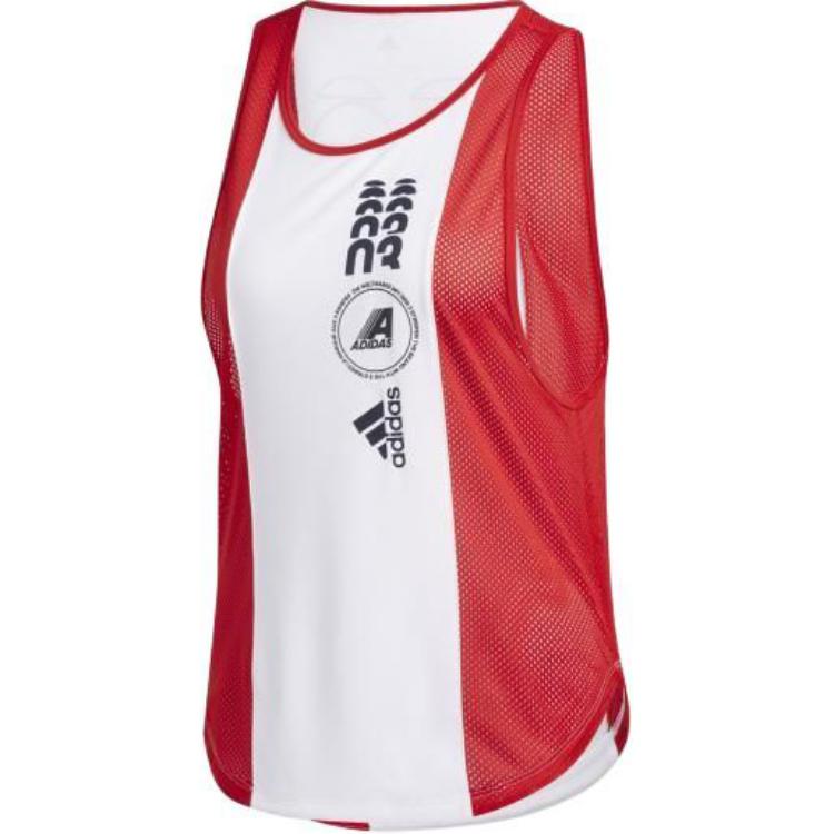 Adidas Майка Moto Climacool Sport женская White/Scarlet — фото 3