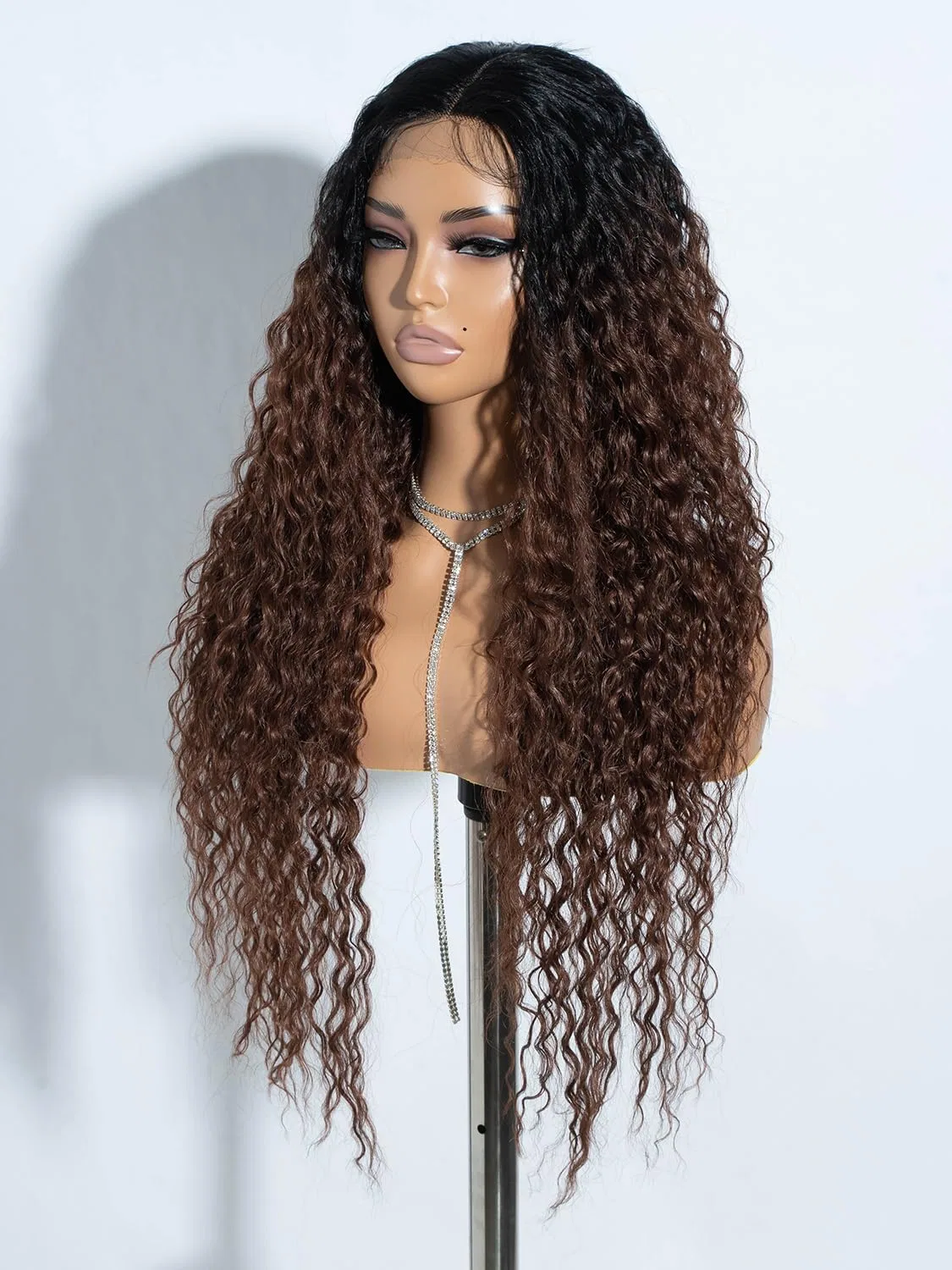 Женский длинный кудрявый парик Ombre Brown с темными корнями от Joedir, 76 см Joedir, Tt1B/33# — фото 3