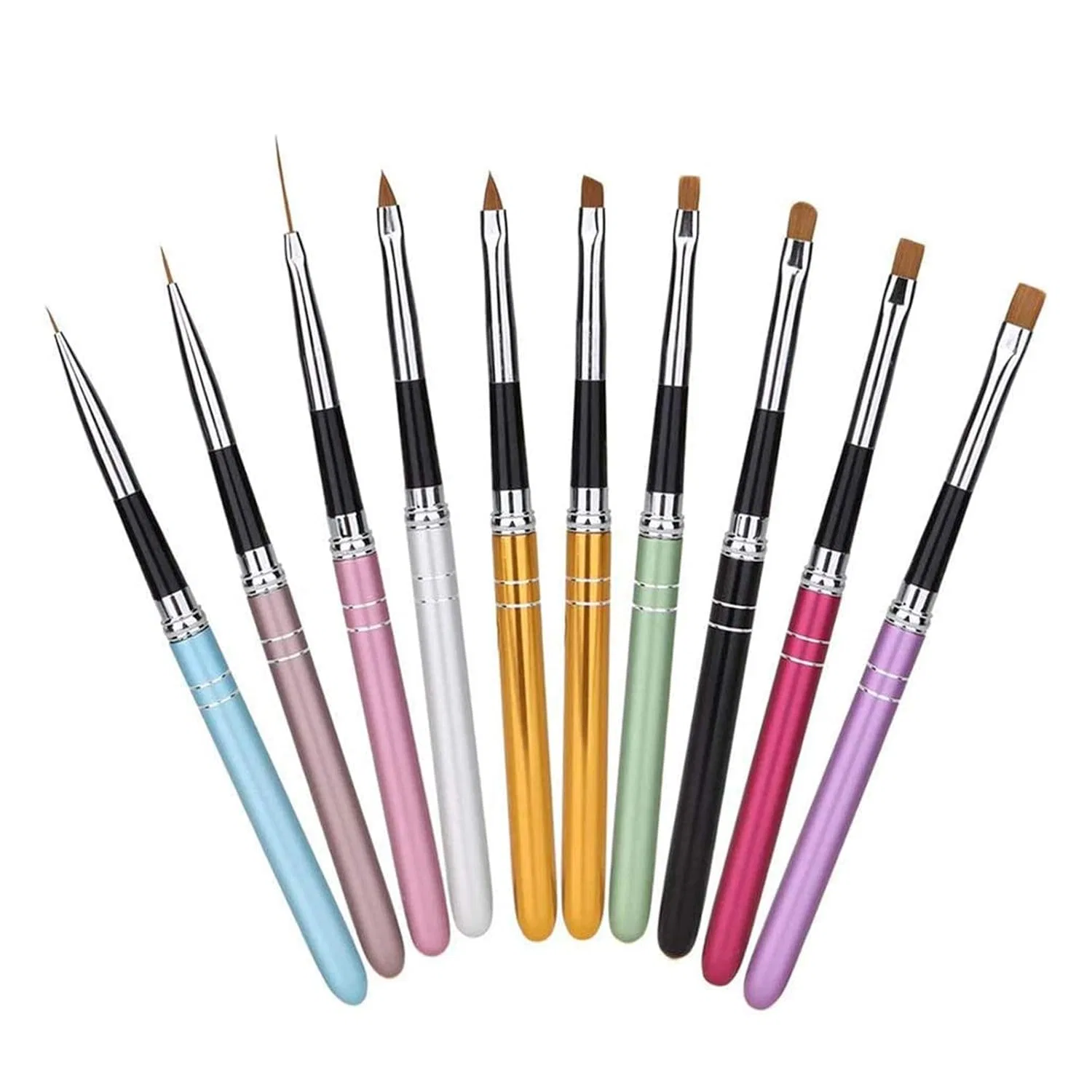 Набор кистей для дизайна ногтей Sable Nails Arts, 10 шт. Omenluck