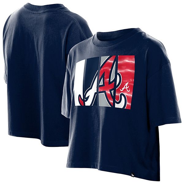 

Женская футболка Atlanta Braves с принтом в стиле boxy foil New Era