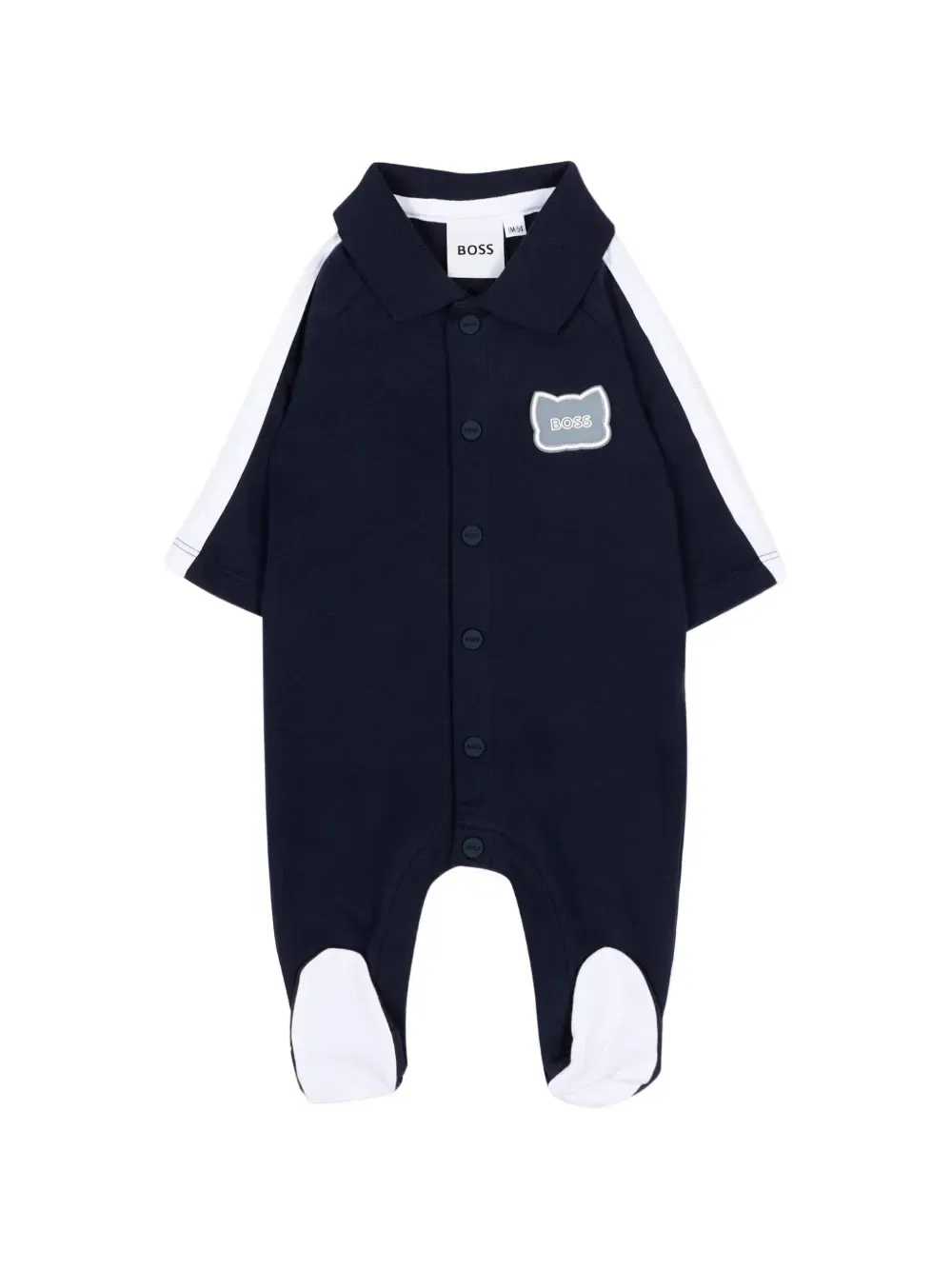Детский комбинезон в полоску с аппликацией Boss Kidswear, синий