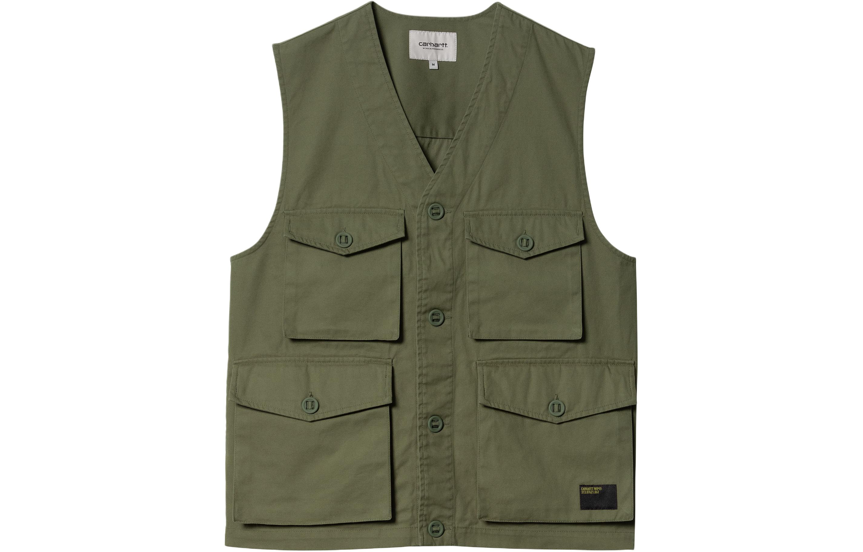 

Carhartt WIP Вязаный жилет с V-образным вырезом на пуговицах, Army Green