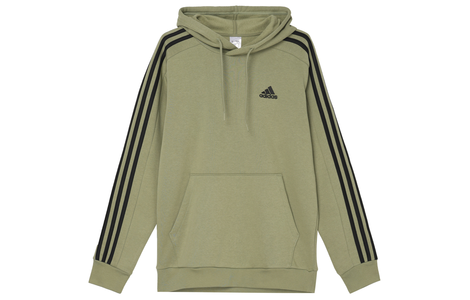 Adidas Толстовка Essentials Fleece 3-Stripes мужская Tent Green — фото 3