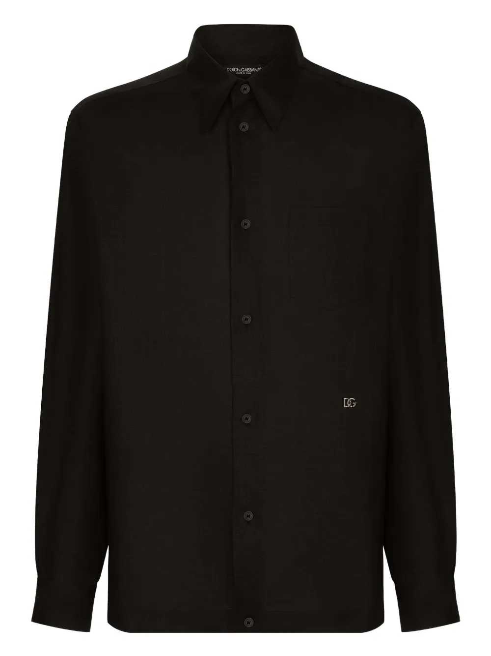 

Льняная гавайская рубашка DOLCE & GABBANA, черный